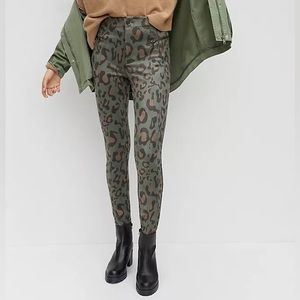Anthropologie suede leopard pants